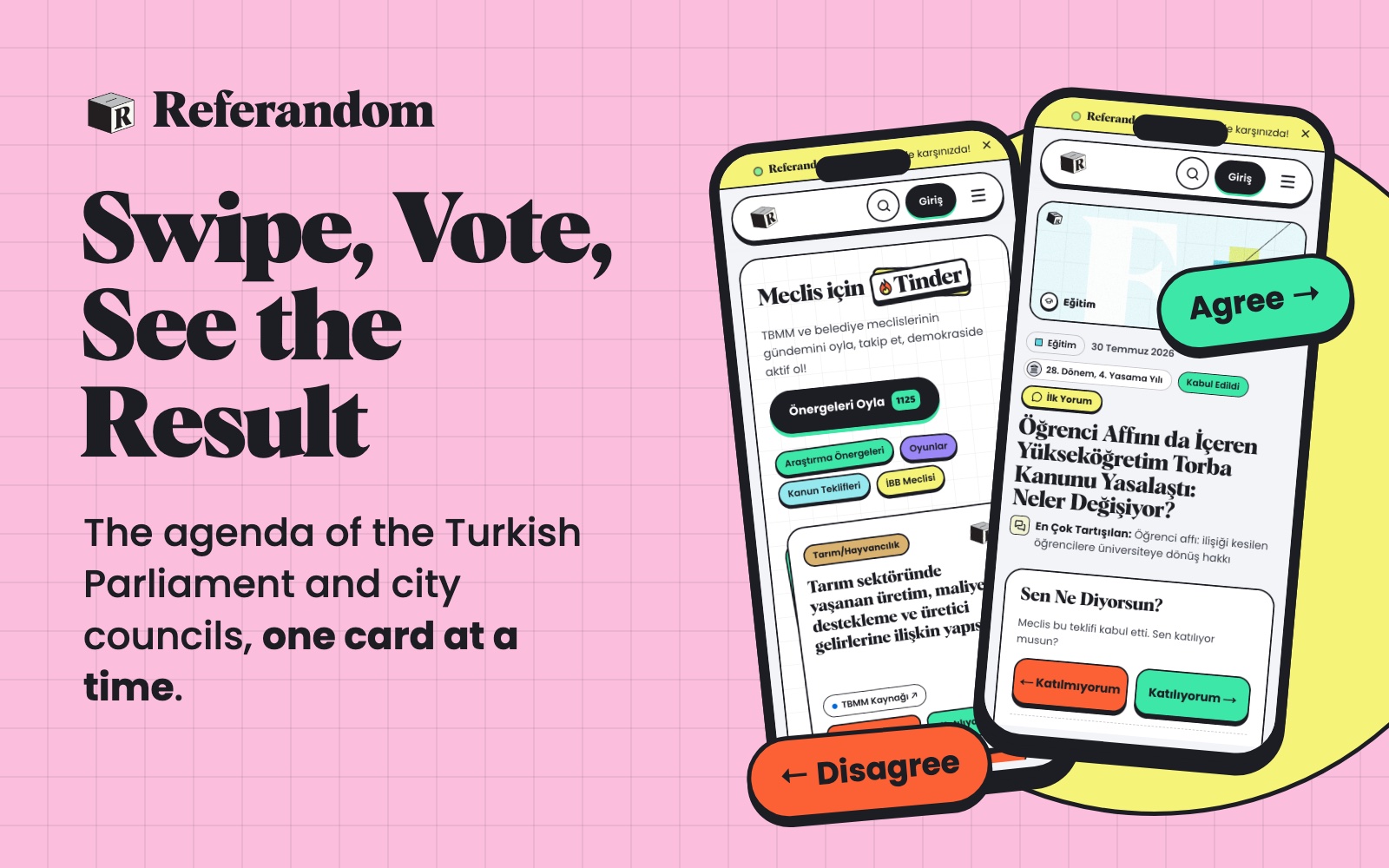 Swipe, vote, see the result